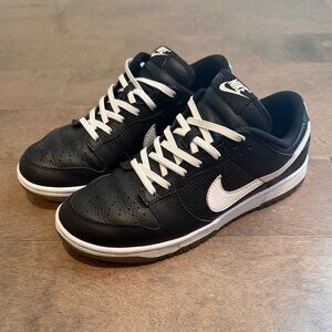 Custom Nike Dunk Low Shoes (Black / White / Dark Gum), Sz. 8.5 M / 10 W